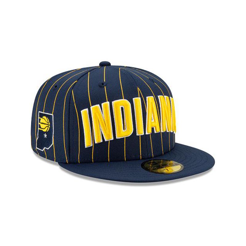 NBA Indiana Pacers City Edition 59Fifty Fitted (WQT9183) - Blue New Era Caps